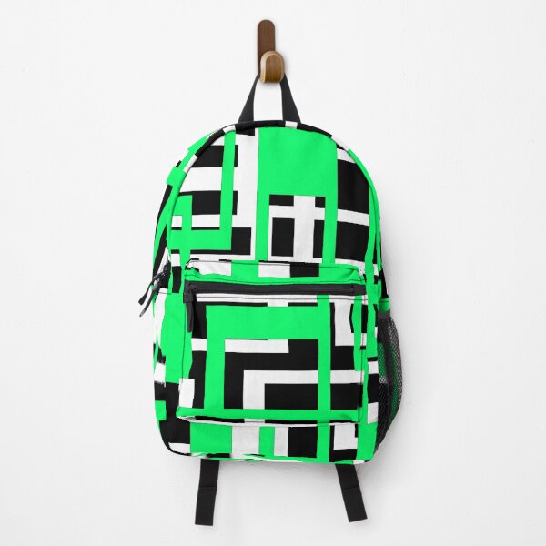 Item preview, Geometric Shapes Pattern Aqua-Green White Black Background designed and sold by taiche.
