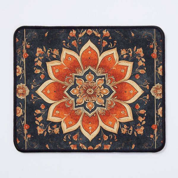 Item preview, Antique Vintage Retro Black and Orange Bohemian Persian Carpet Pattern designed and sold by YummyCreative.