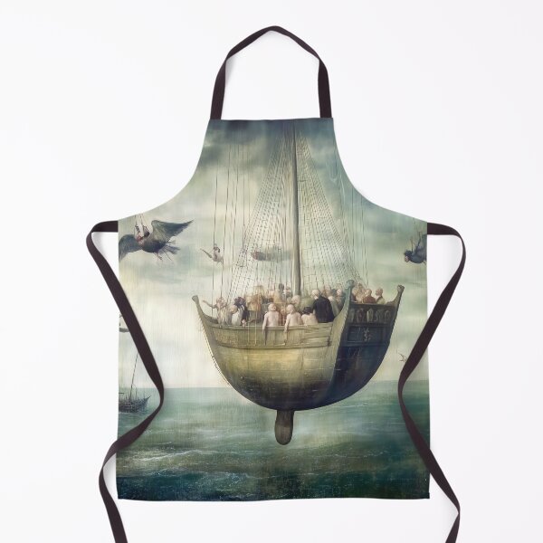 Artikelvorschau, Surreales Himmelsschiff der Seelen in einer von Bosch inspirierten Fantasy entworfen und verkauft von landletsy.