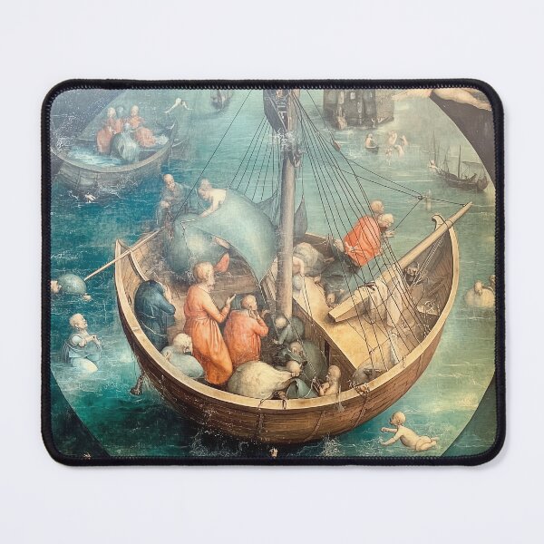Item preview, Bosch-Inspired Allegorical Ship on a Surreal Journey designed and sold by landletsy.