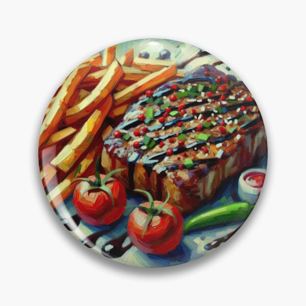 Aperçu de l'œuvre Steak Frites Impressionnisme Art Style créée et vendue par artofuniverse.