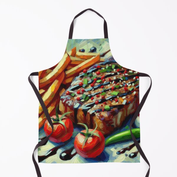 Item preview, Steak Frites Impressionism Art Style designed and sold by artofuniverse.