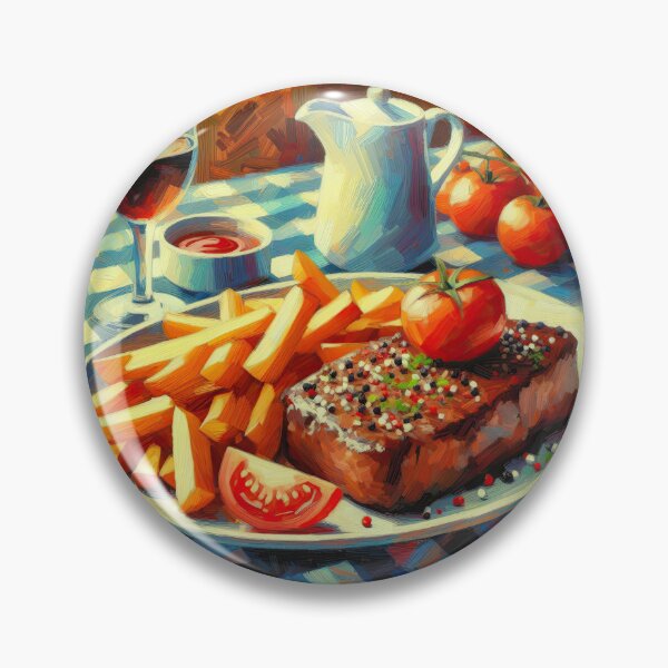 Aperçu de l'œuvre Steak Frites Impressionnisme Art Style créée et vendue par artofuniverse.