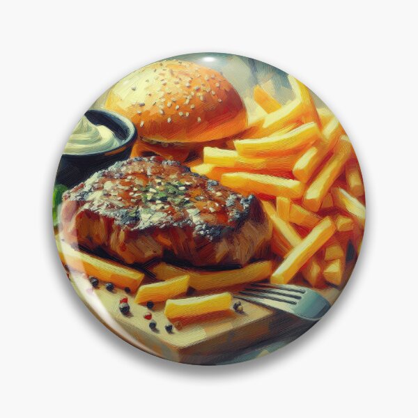 Aperçu de l'œuvre Steak Frites Impressionnisme Art Style créée et vendue par artofuniverse.