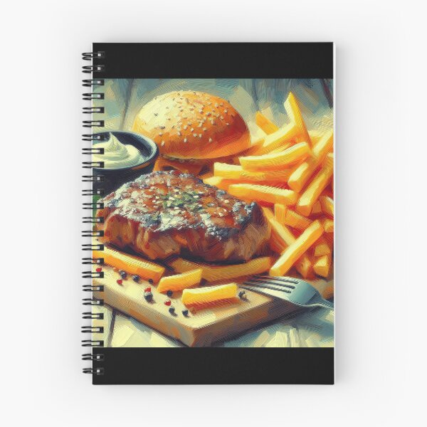 Item preview, Steak Frites Impressionism Art Style designed and sold by artofuniverse.