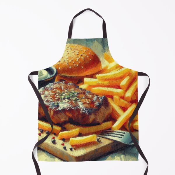 Item preview, Steak Frites Impressionism Art Style designed and sold by artofuniverse.