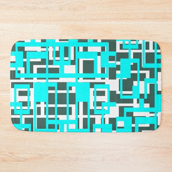 Item preview, Geometric Shapes Pattern Blue-Aqua White Cut Out designed and sold by taiche.