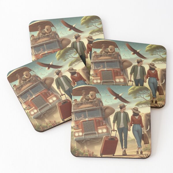 Item preview, Safari Adventure Couple Exploring Wildlife Encounter designed and sold by choder61.