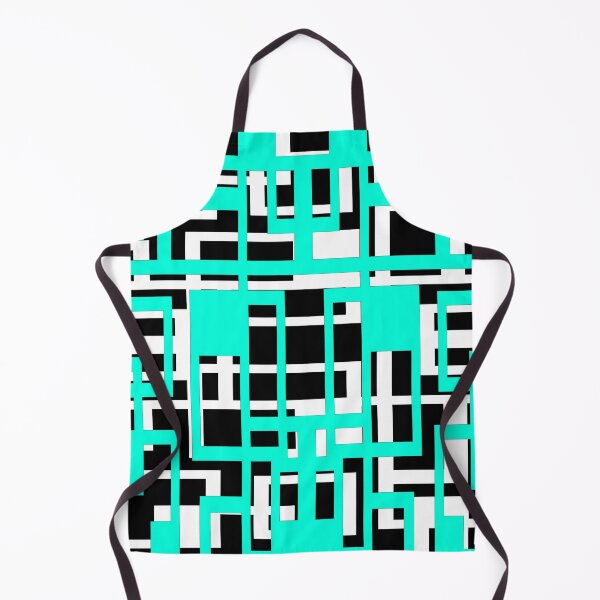 Item preview, Geometric Shapes Pattern Blue-Aqua White Black Background designed and sold by taiche.