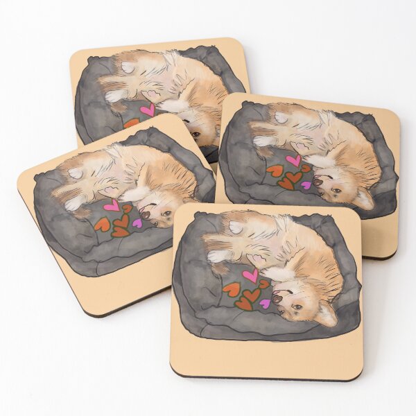 Item preview, CORGI LOVE  creamy background designed and sold by MonicaArtist.