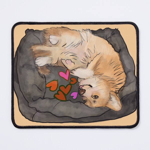 Item preview, CORGI LOVE  creamy background designed and sold by MonicaArtist.