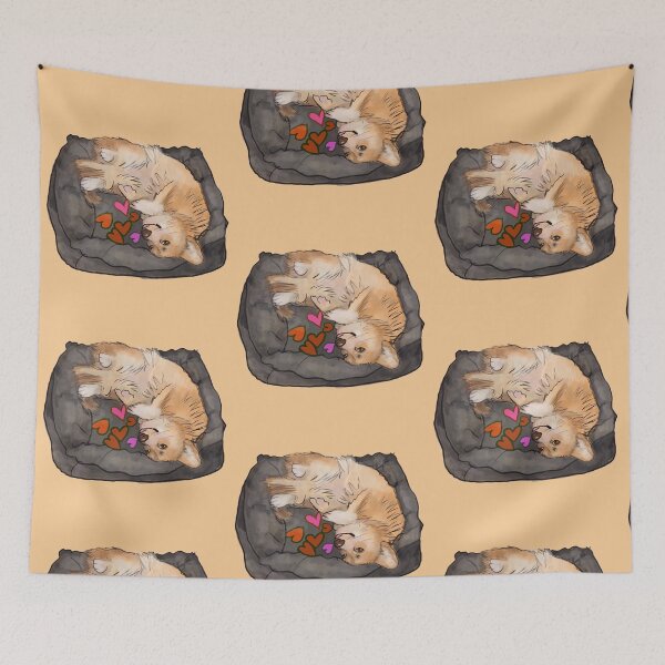 Item preview, CORGI LOVE  creamy background designed and sold by MonicaArtist.