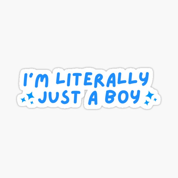 Item preview, I am just a boy funny meme blue  designed and sold by Sketchbook Studio by Aqsaa.
