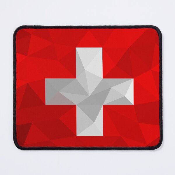 Item preview, Low Poly Switzerland Flag - Geometric Swiss Cross Design designed and sold by OrangePoly.