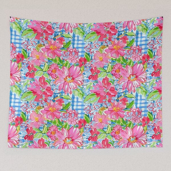Item preview, Preppy gingham and wild flowers designed and sold by SophieClimaArt.