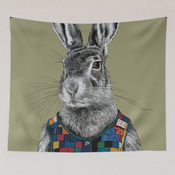 Item preview, Rabbit Wearing Waistcoat designed and sold by whitecat23.