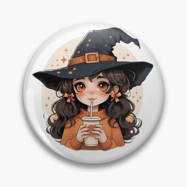 Item preview, Autumn Witch and Her Cozy Sip designed and sold by CraftsByCeceStudio.