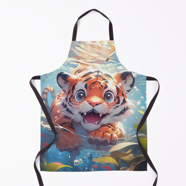 Item preview, Anime Tiger cub swimming underwater art designed and sold by TheArtistOf2022.
