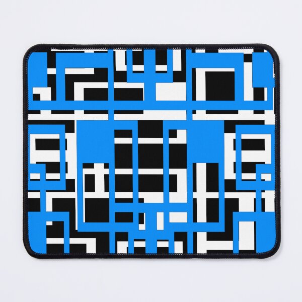 Item preview, Geometric Shapes Pattern Light-Blue White Black Background designed and sold by taiche.