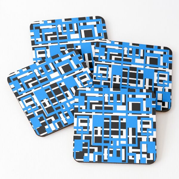 Item preview, Geometric Shapes Pattern Light-Blue White Black Background designed and sold by taiche.