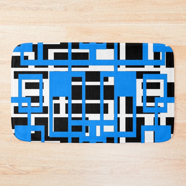Item preview, Geometric Shapes Pattern Light-Blue White Black Background designed and sold by taiche.