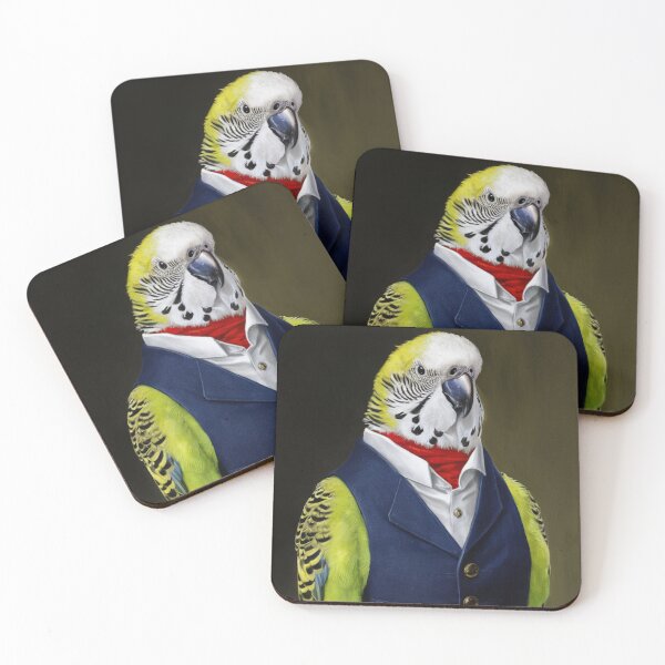 Item preview, Budgie Wearing Waistcoat designed and sold by whitecat23.