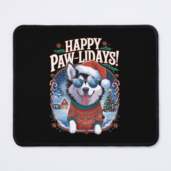 Item preview, Pomsky Dog Happy Pawlidays Merry Christmas Happy Holidays designed and sold by FurryHavenPH.