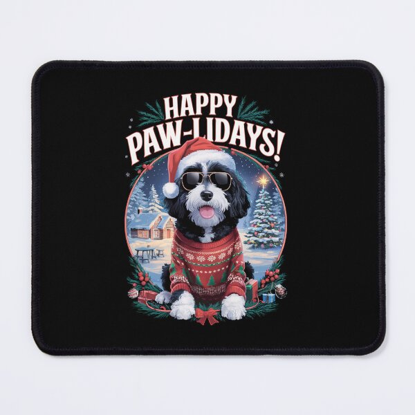 Item preview, Sheepadoodle Dog Happy Pawlidays Merry Christmas Happy Holidays designed and sold by FurryHavenPH.