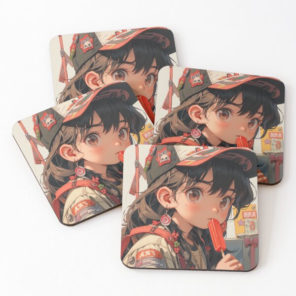 Item preview, Anime 90s retro girl portrait art designed and sold by TheArtistOf2022.