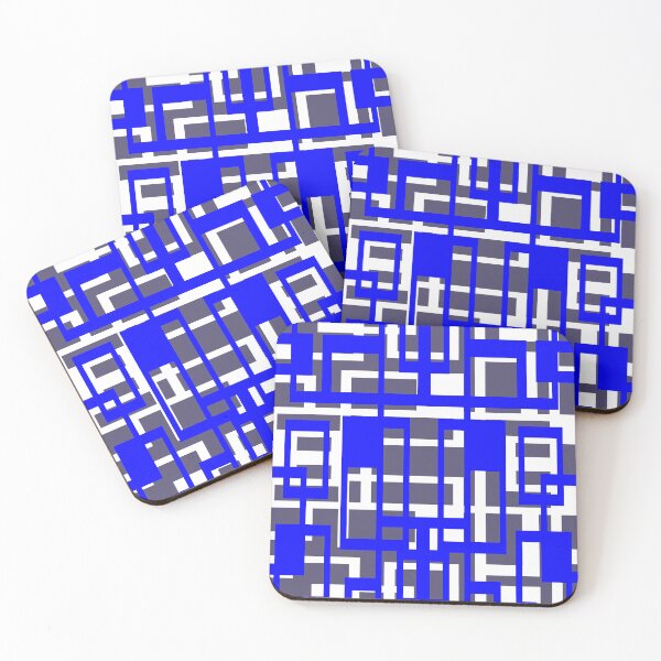 Item preview, Geometric Shapes Pattern Blue White Cut Out designed and sold by taiche.