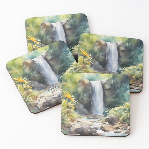 Item preview, Tropical Waterfall in Jungle designed and sold by CalmnessbyChoice.