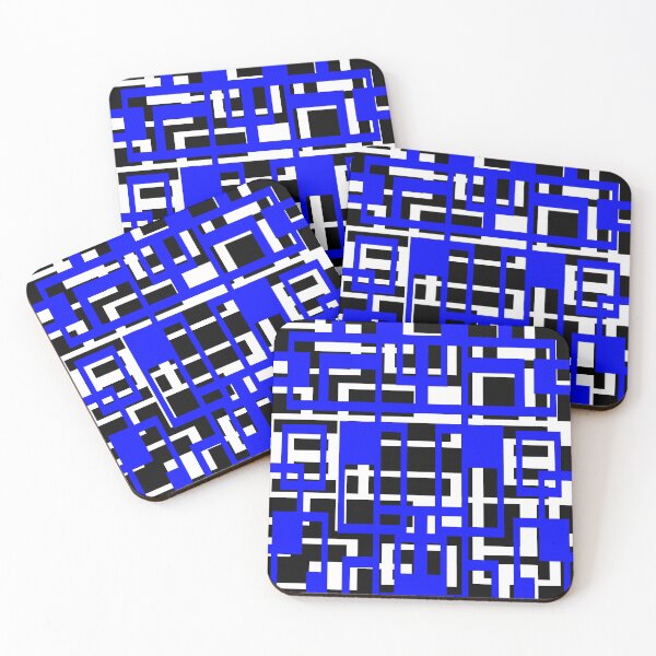 Item preview, Geometric Shapes Pattern Blue White Black Background designed and sold by taiche.