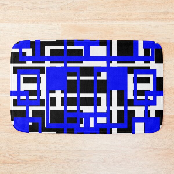 Item preview, Geometric Shapes Pattern Blue White Black Background designed and sold by taiche.