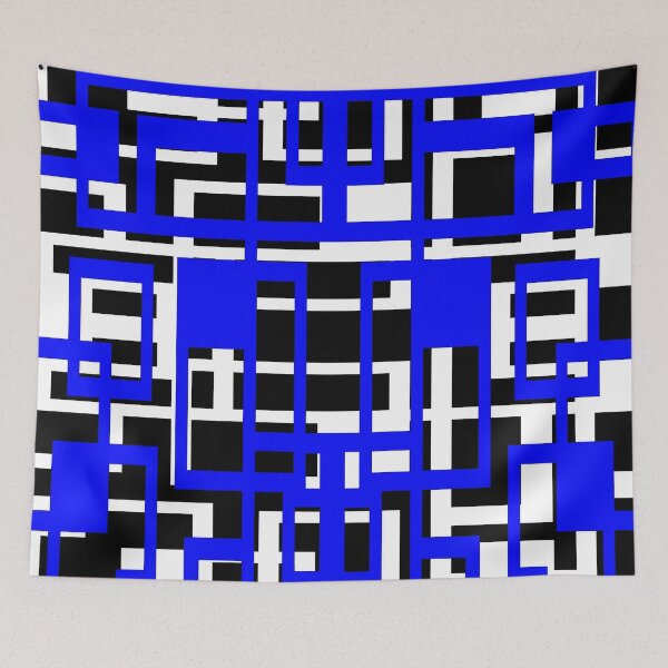 Item preview, Geometric Shapes Pattern Blue White Black Background designed and sold by taiche.