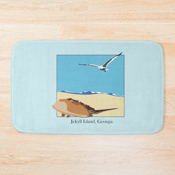 Item preview, Horseshoe Crab and Seagull Beach Design Jekyll Island, Georgia Baskerville designed and sold by laughingwillows.