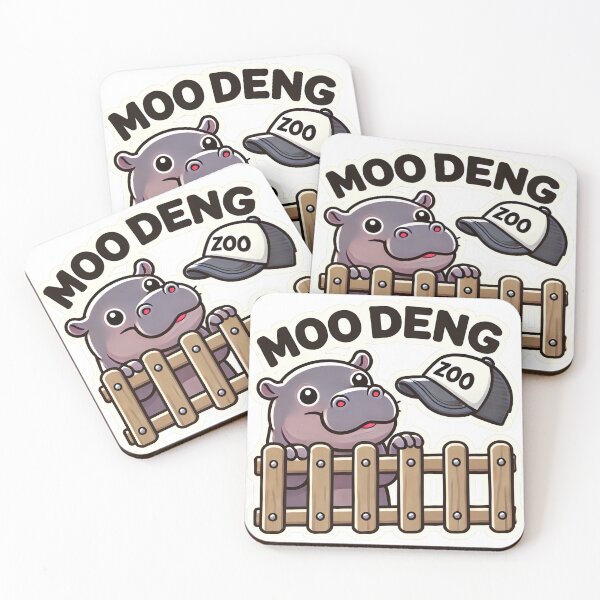 Item preview, Moo Deng Cute Hippo at Zoo Fence Cartoon Design designed and sold by Pattamo1.