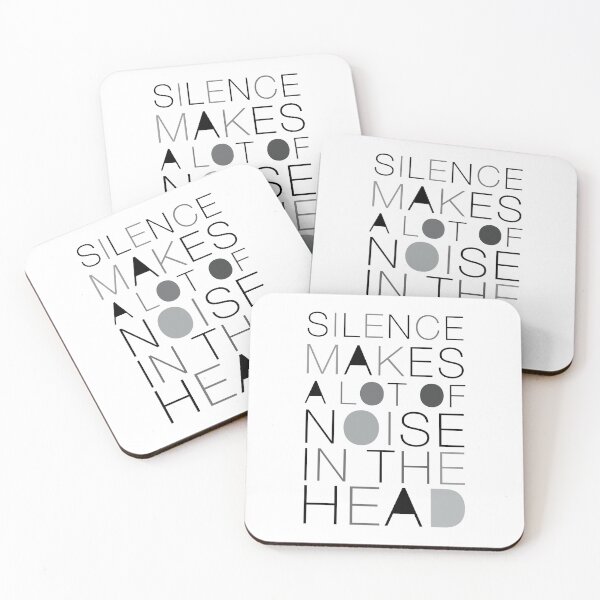 Item preview, Silence Makes a Lot of Noise in the Head Text composition  On White Back designed and sold by Wiggly Lines.