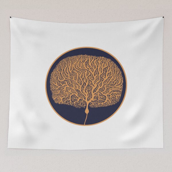 Item preview, Minimalist Purkinje Cell - Blue and Yellow designed and sold by Pleiotrop-Art.