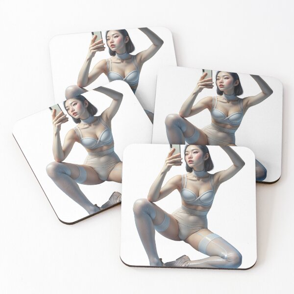 Item preview, Asian woman sitting & make selfie designed and sold by Creative88Art.