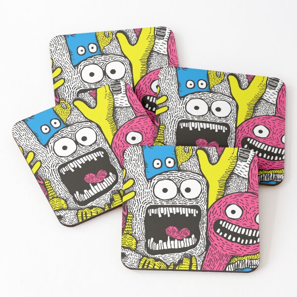 Item preview, Abstract Party Monsters in Bold Colors designed and sold by shafranietz.