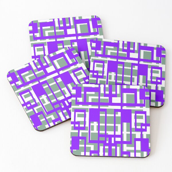 Item preview, Geometric Shapes Pattern Lavender-Blue White Cut Out designed and sold by taiche.