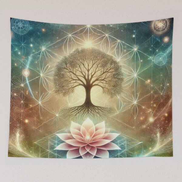 Item preview, Tree of life and lotus flower designed and sold by ValerieStOnge.