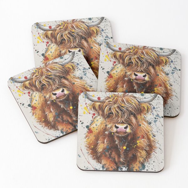 Item preview, Highland Cow Paintsplash Effect designed and sold by whitecat23.