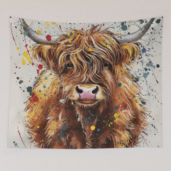 Item preview, Highland Cow Paintsplash Effect designed and sold by whitecat23.