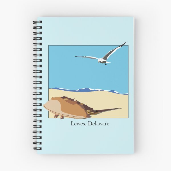 Item preview, Horseshoe Crab and Seagull Beach Design Lewes, Delaware Baskerville designed and sold by laughingwillows.