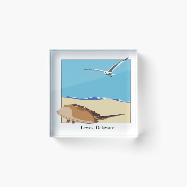 Item preview, Horseshoe Crab and Seagull Beach Design Lewes, Delaware Baskerville designed and sold by laughingwillows.