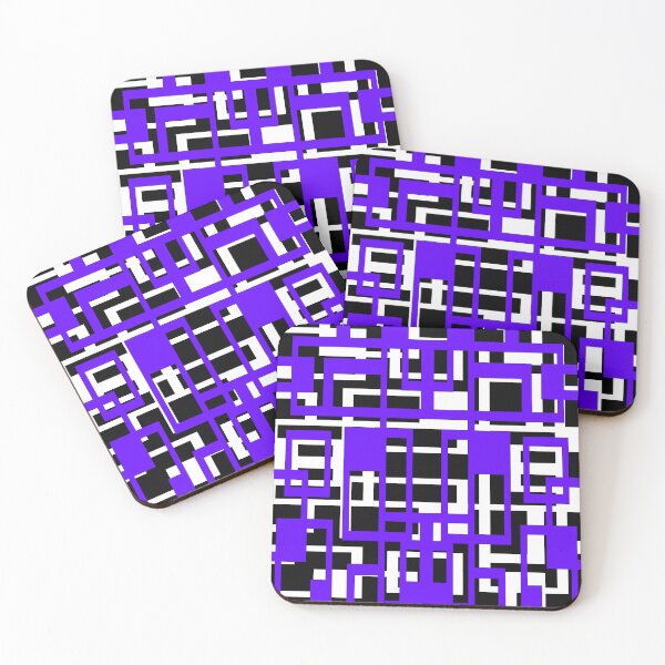 Item preview, Geometric Shapes Pattern Lavender-Blue White Black Background designed and sold by taiche.