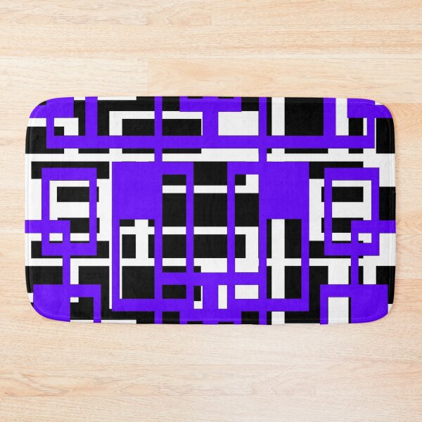 Item preview, Geometric Shapes Pattern Lavender-Blue White Black Background designed and sold by taiche.