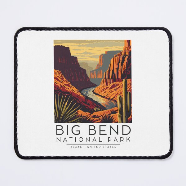 Item preview, A Vintage Illustration of Big Bend National Park - Texas - US designed and sold by GoodOldVintage.