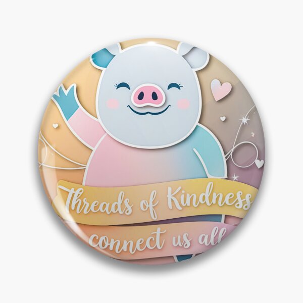Item preview, Threads of Kindness Connect Us All – Charlotte's Web Inspired Cute Pig Silhouette Modern Design designed and sold by MilicaT.